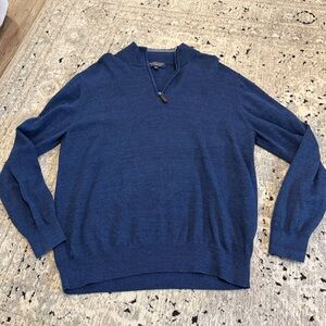 Men's Blue Half Zip Sweater